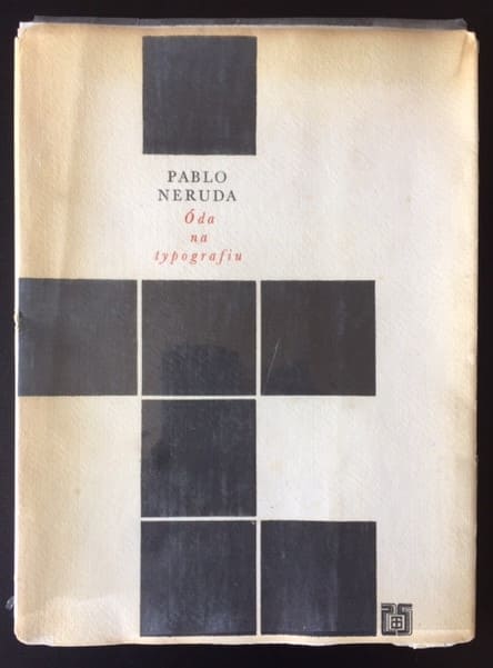 Portada de la edición bilingue de la Oda a la Tipografía de Neruda