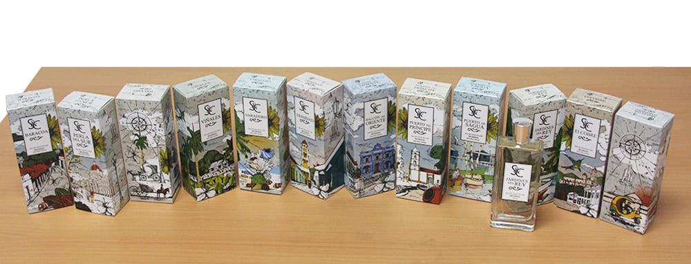 Línea de perfumería femenina Colección Cuba, Suchel Camacho S.A., Cuba.